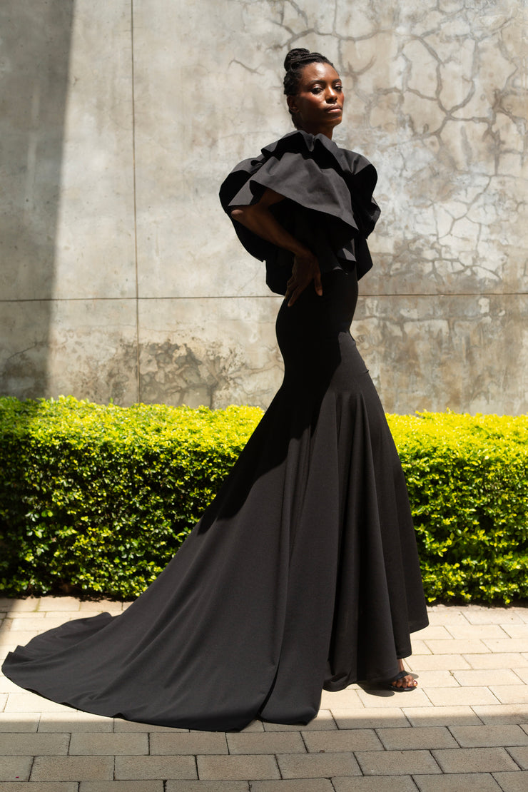 The Pelerine Evening Dress - Black