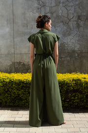 The Meander Jumpsuit - Olive Green