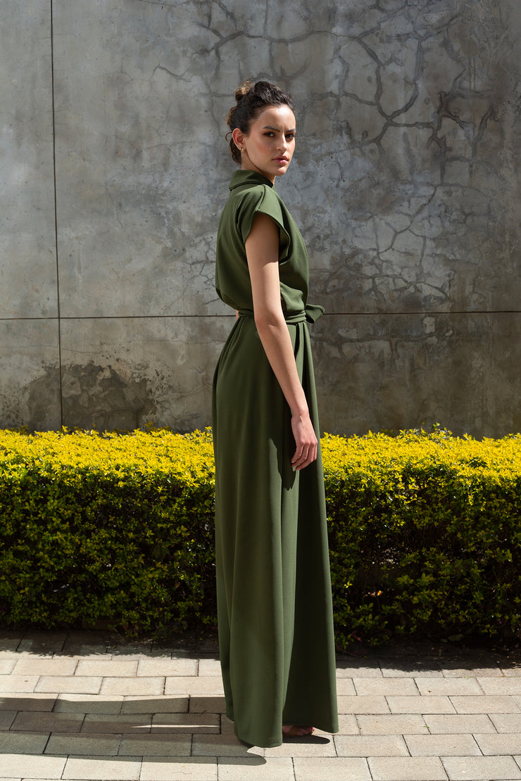 The Meander Jumpsuit - Olive Green