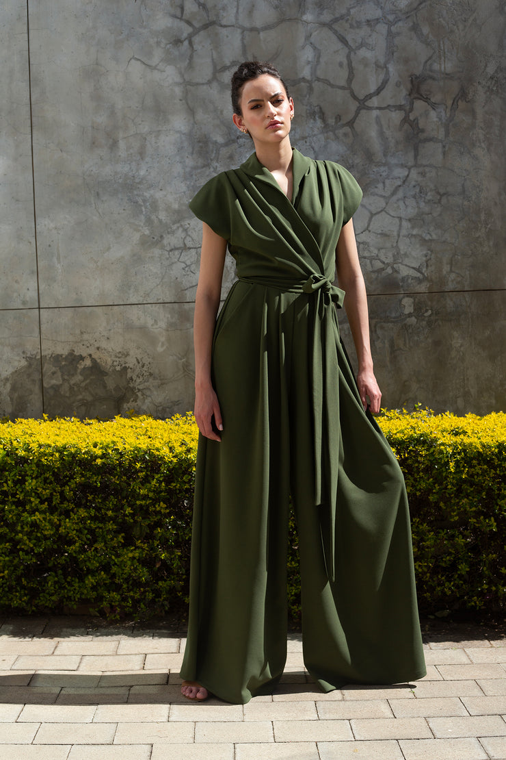 The Meander Jumpsuit - Olive Green