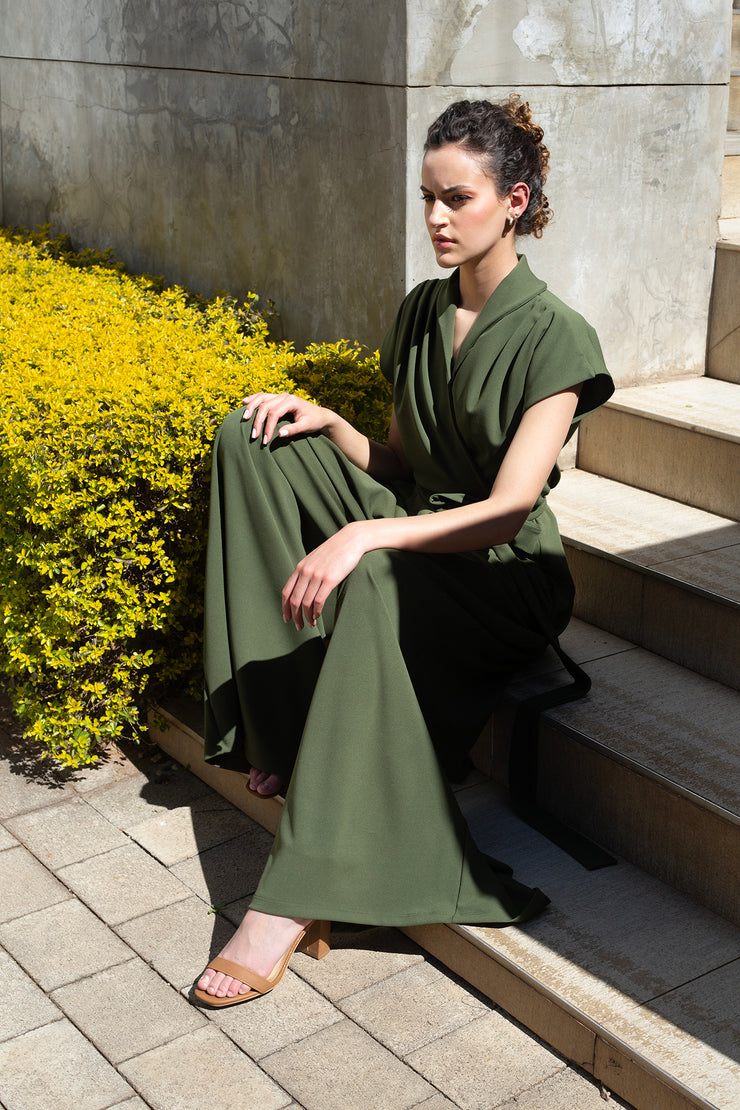 The Meander Jumpsuit - Olive Green