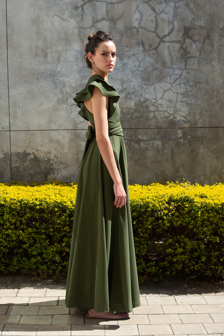 The Riparian Maxi Dress - Olive