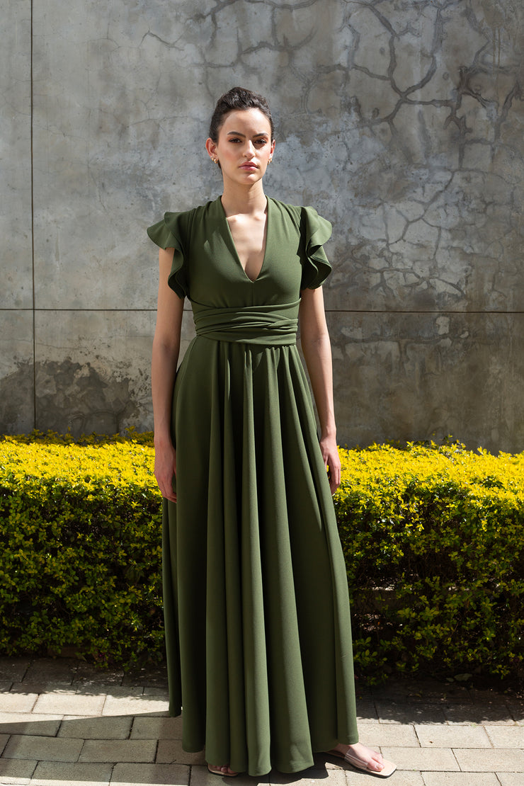 The Riparian Maxi Dress - Olive