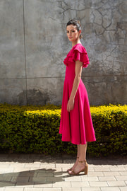 The Ripple Dress - Hot Pink