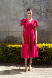 The Ripple Dress - Hot Pink