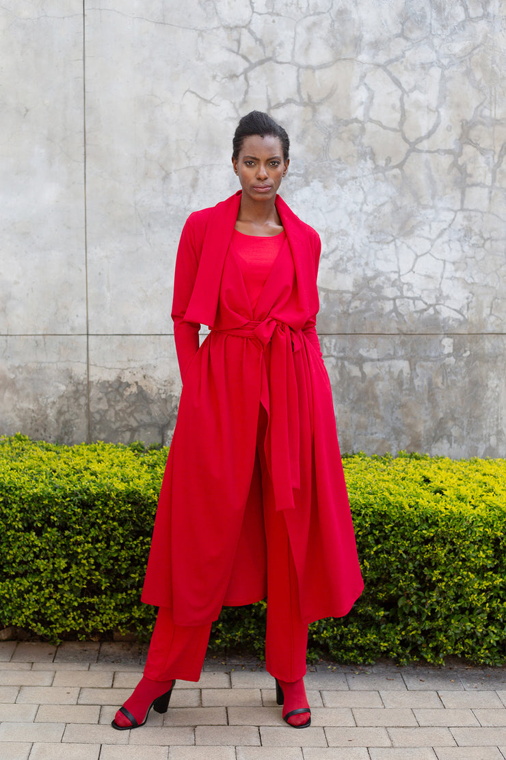 The WATERFALL coat - Red
