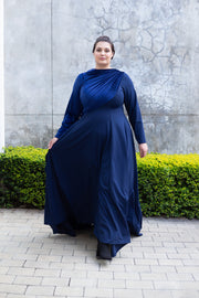 The Velvet Empress Dress - Imperial Blue