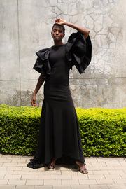 The Pelerine Evening Dress - Black