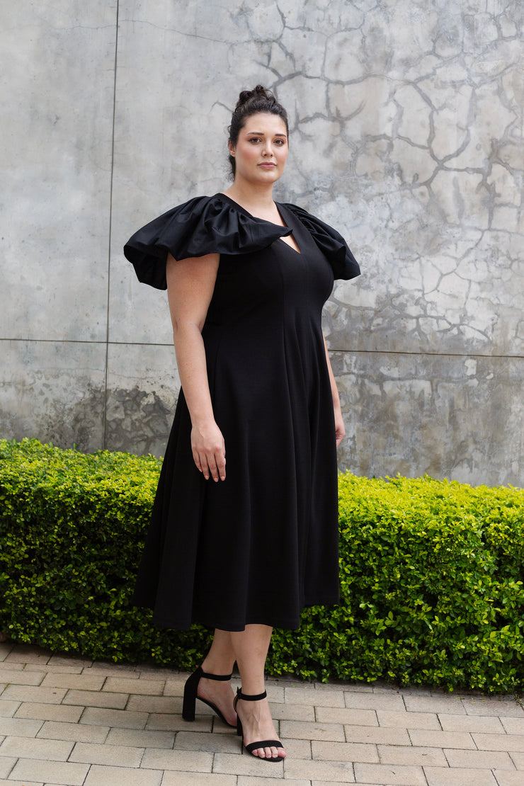 The Frill Sleeve Fit and Flare Dress
