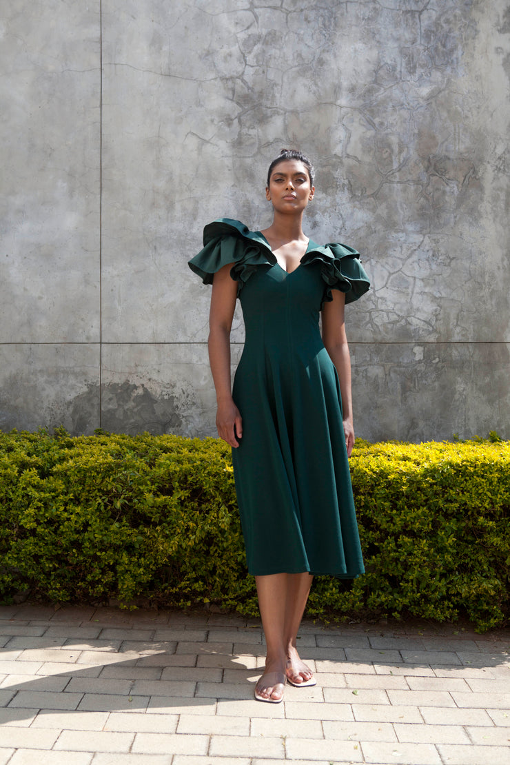The Nerio Dress - Emerald Green