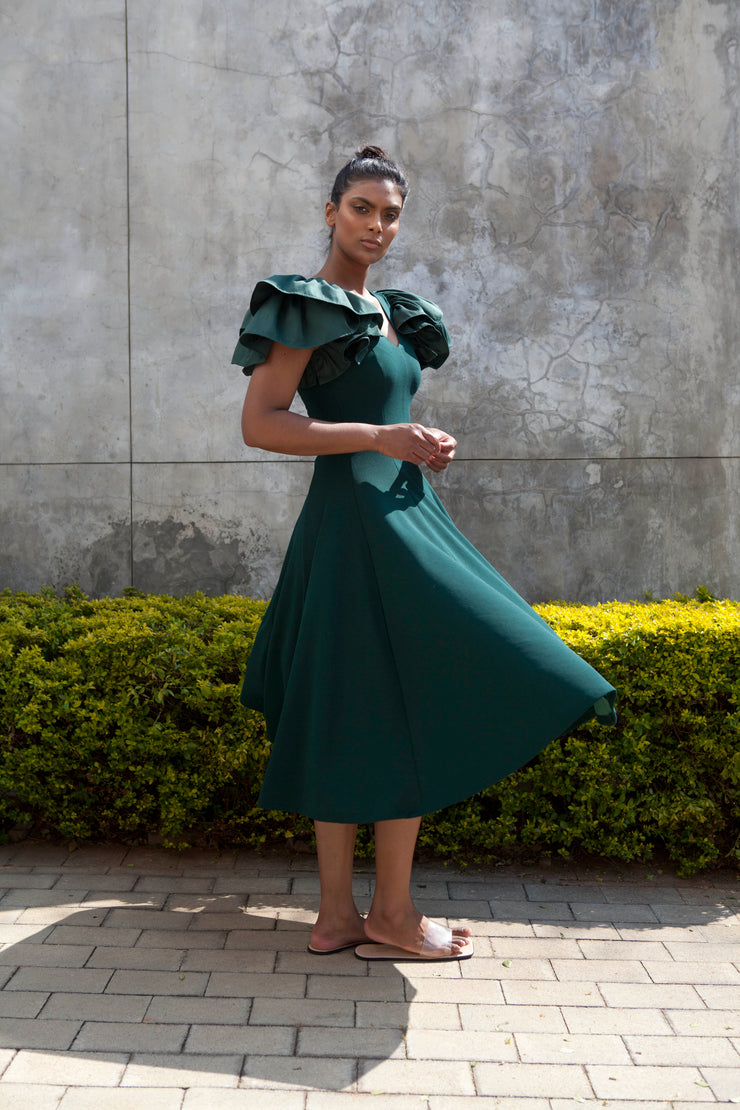 The Nerio Dress - Emerald Green