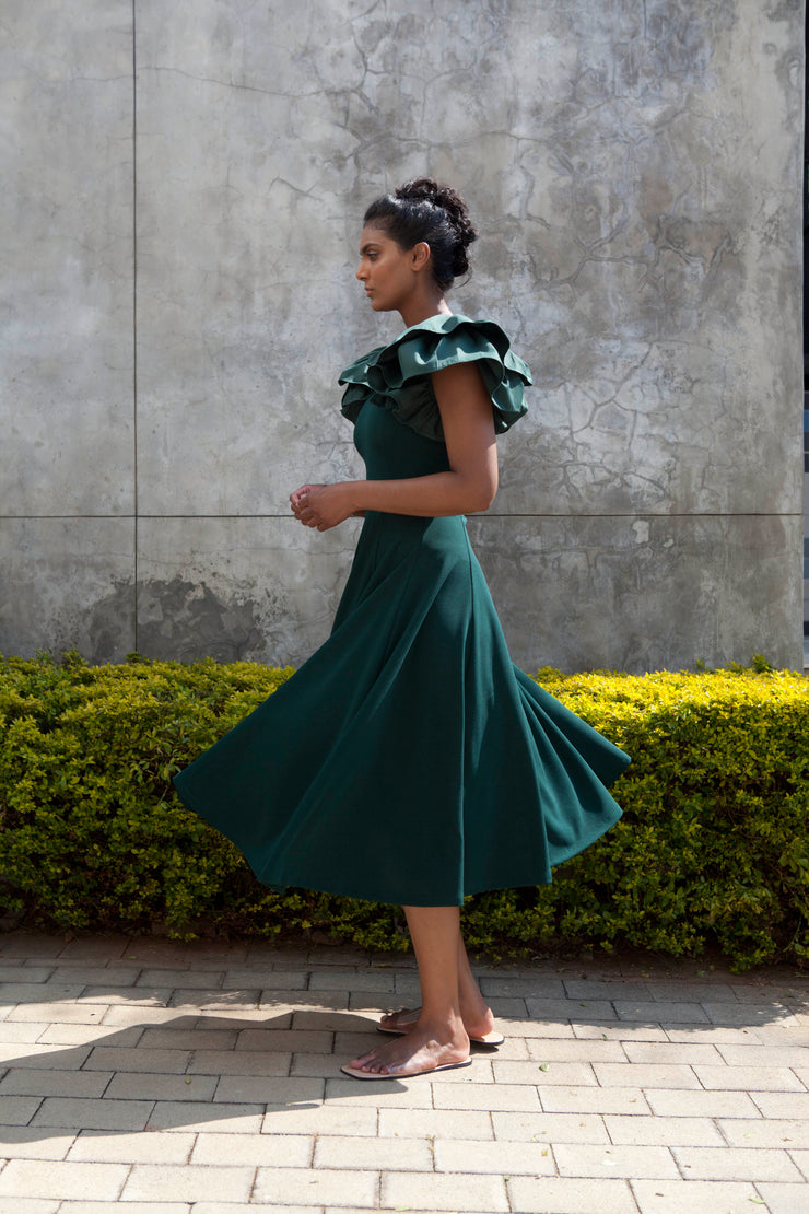 The Nerio Dress - Emerald Green