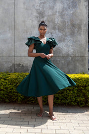 The Nerio Dress - Emerald Green