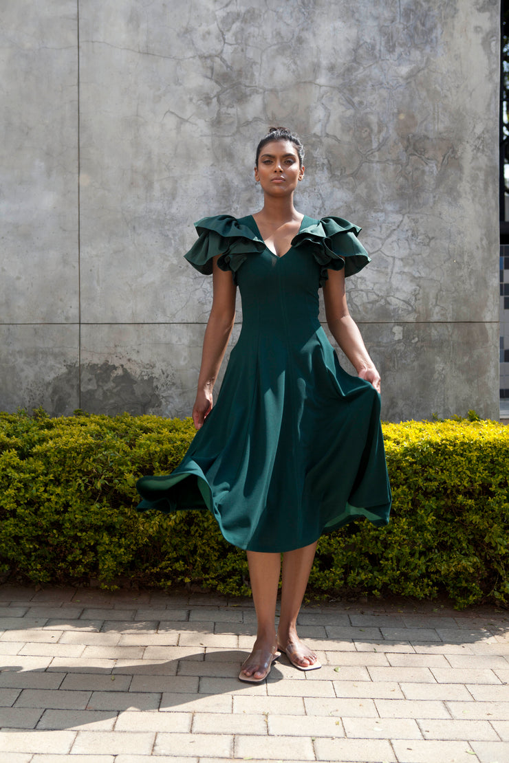 The Nerio Dress - Emerald Green
