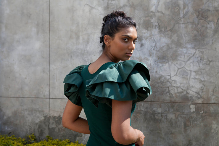 The Nerio Dress - Emerald Green