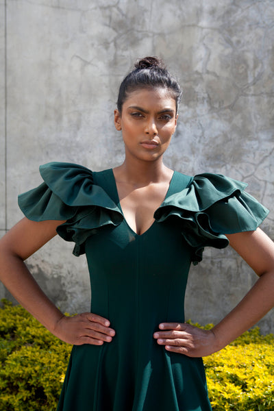 The Nerio Dress - Emerald Green