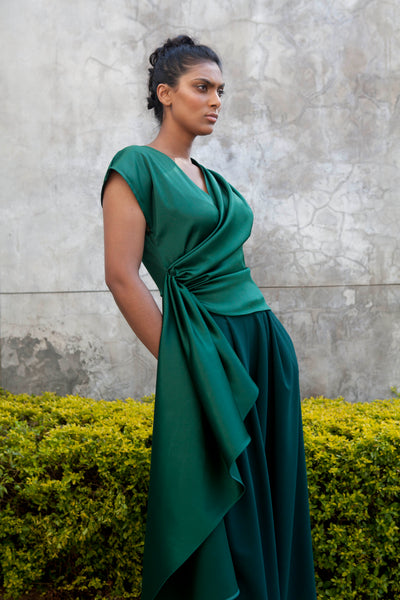 The Minerva Silk Blouse - Emerald Green
