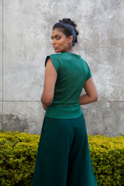 The Minerva Silk Blouse - Emerald Green