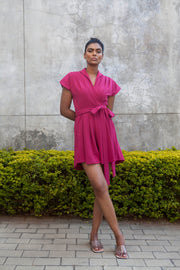The Meander Jumpsuit Short- Magenta