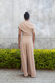 The Opis Stroll Wide Leg Pants - Gold