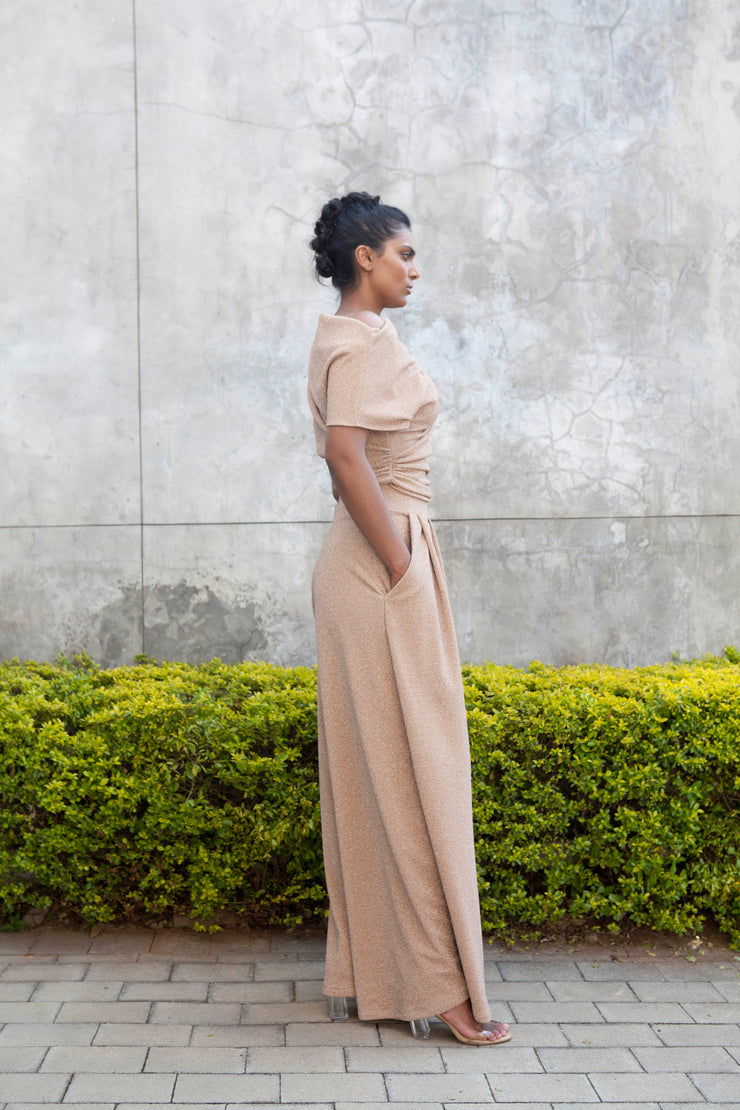 The Opis Stroll Wide Leg Pants - Gold