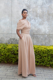 The Opis Stroll Wide Leg Pants - Gold