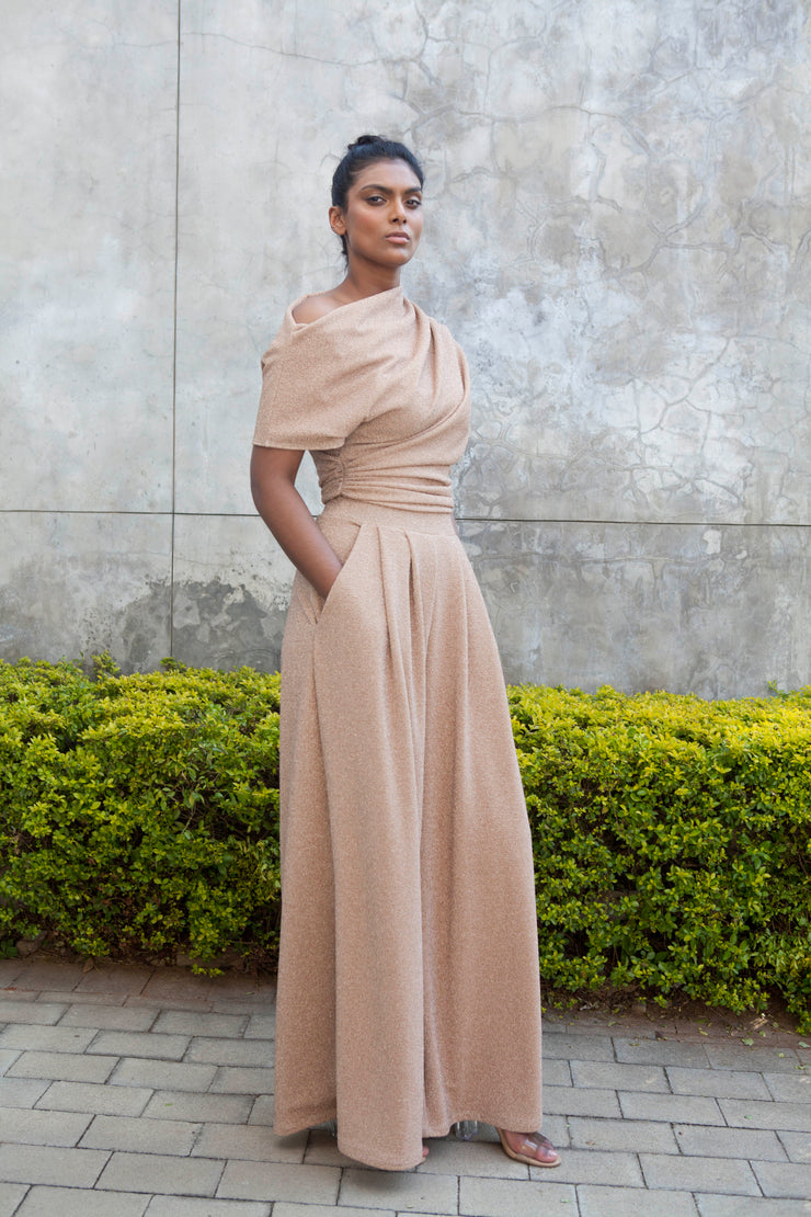 The Opis Stroll Wide Leg Pants - Gold