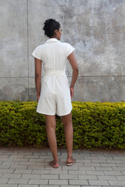 The Meander Jumpsuit Short- Ivory