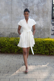 The Meander Jumpsuit Short- Ivory