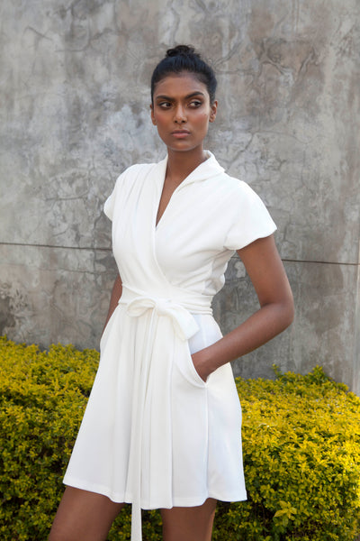 The Meander Jumpsuit Short- Ivory
