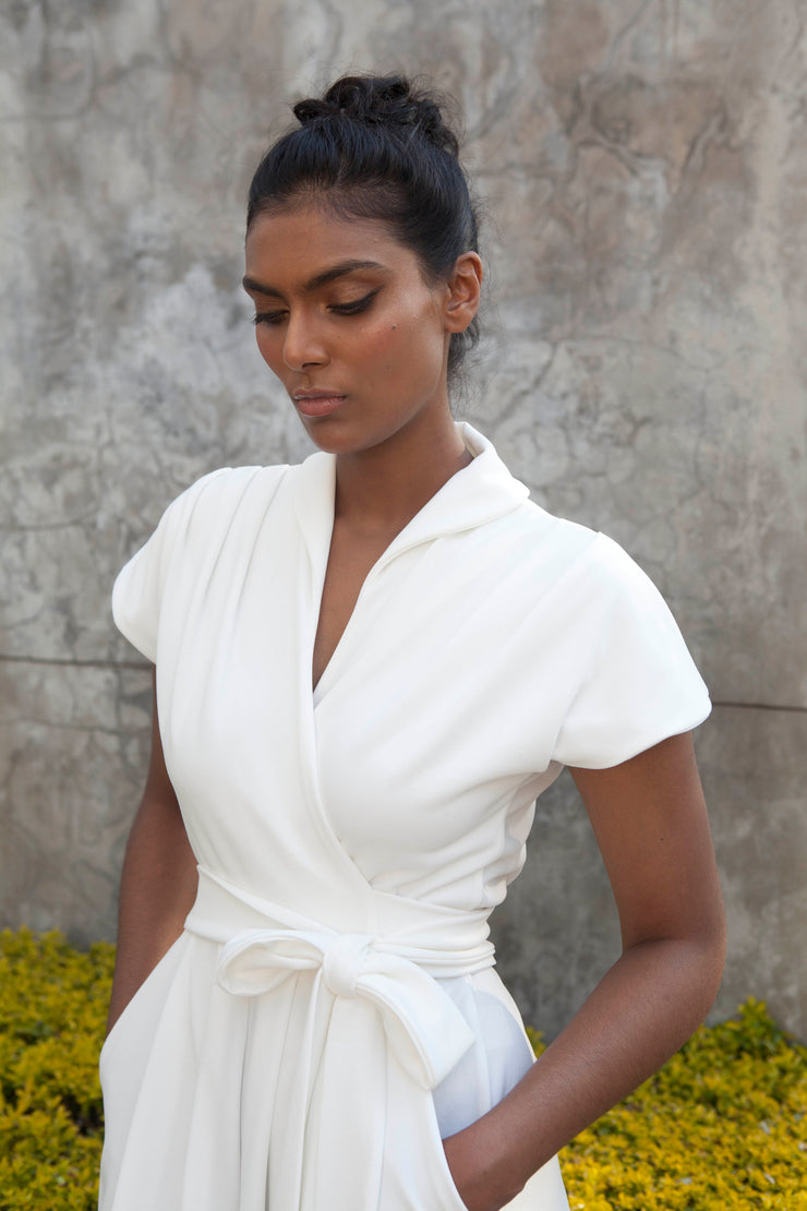 The Meander Jumpsuit Short- Ivory