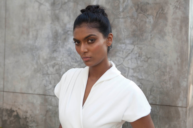 The Meander Jumpsuit Short- Ivory