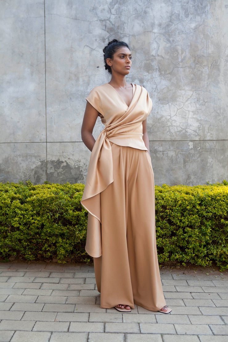 The Minerva Silk Blouse- Desert