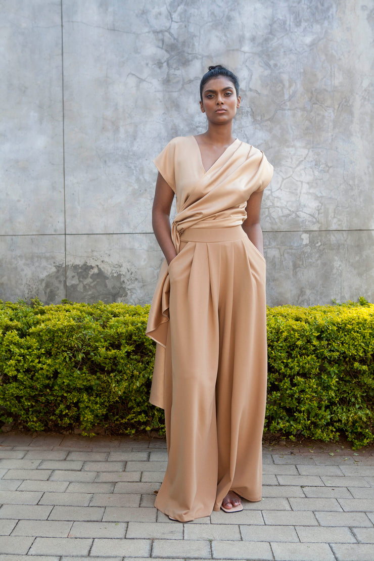 The Minerva Silk Blouse- Desert