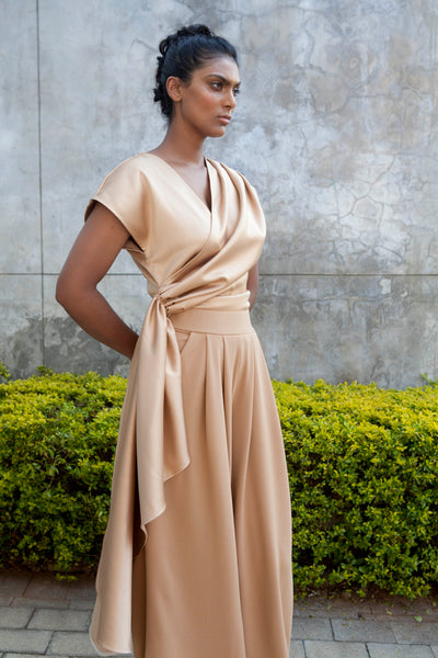 The Minerva Silk Blouse- Desert
