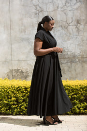 The Fold Wrap Dress Maxi Black