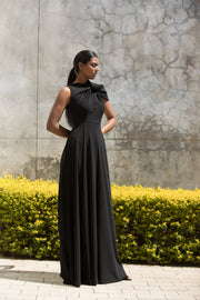 The Asymmetrical Drape Dress Black