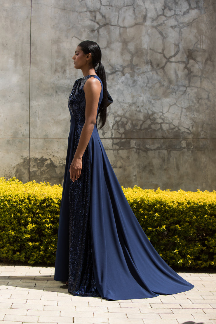 The One Shoulder Bow Dress Navy ERRE Fashion The One Shoulder Bow Dress Navy ERRE Fashion