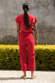 The Cropped Officer Pants Red