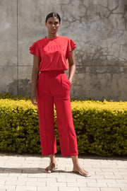 The Cropped Officer Pants Red