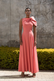 The Asymmetrical Drape Dress Rose Quartz