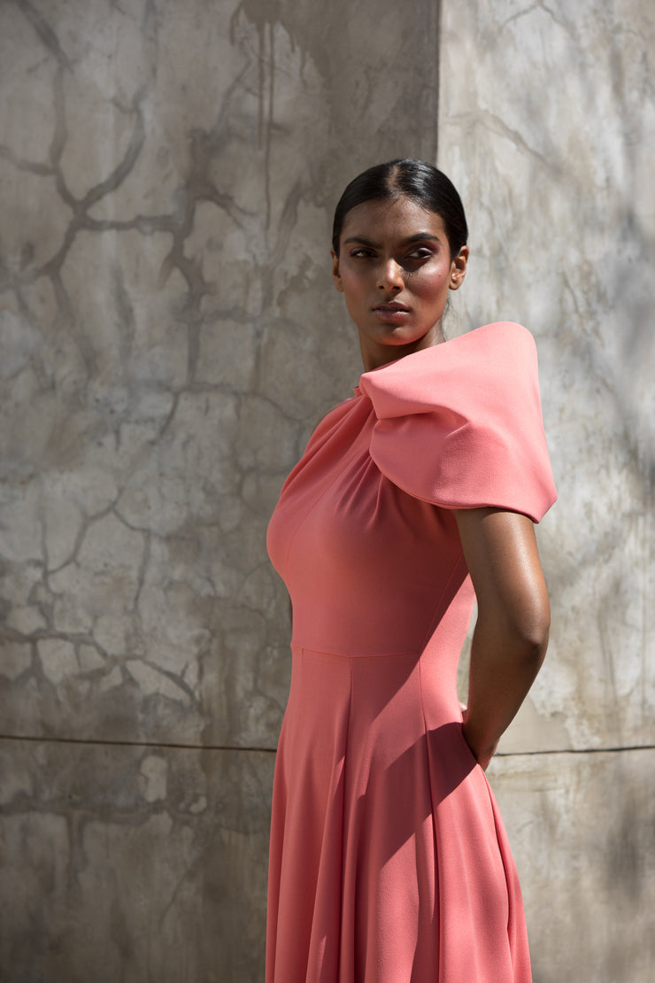 The Asymmetrical Drape Dress Rose Quartz ERRE Fashion The Asymmetrical Drape Dress Rose Quartz ERRE Fashion