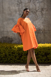 The Bloom Cotton Dress Orange
