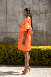The Bloom Cotton Dress Orange