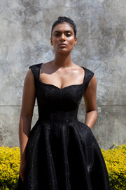 The Aurora Dress - Black Shimmer Scuba