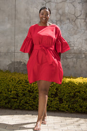 The Bloom Cotton Dress Red