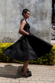 The Aurora Dress - Black Shimmer Scuba