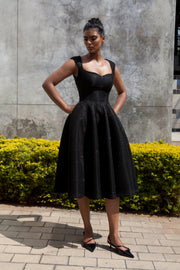 The Aurora Dress - Black Shimmer Scuba