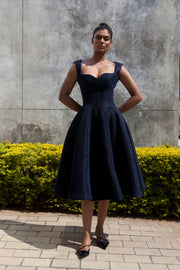 The Aurora Dress - Navy Shimmer Scuba