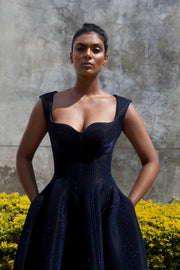 The Aurora Dress - Navy Shimmer Scuba